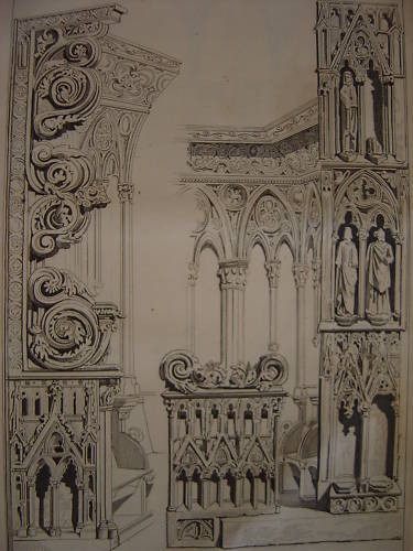 Gravure stalles gothiques - gravure, de