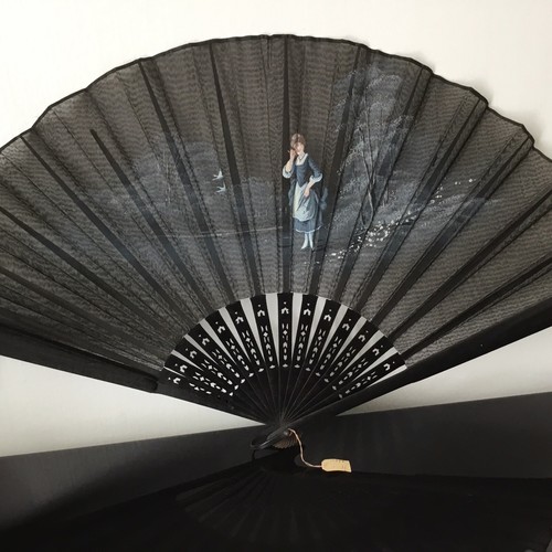Eventail ancien 1900 décor - eventail,