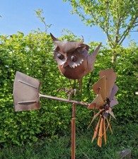 VENTAIL GIROUETTE HIBOU FICHE JARDIN DÉCO JARDIN MÉTAL NEUF