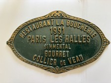 old plaque restaurant la Boucherie PARIS 1991