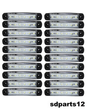 20 X 24v Blanc 6 Led Feux De