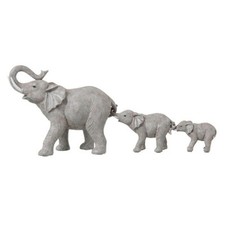 Statuette Déco en Résine "3 Eléphants" 57cm Gris