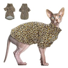 Sphynx Cat Sweater Soft Leopard Hairless Cat Clothes Sweater Cat Shirt