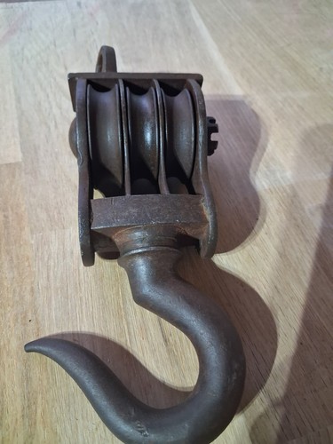 Poulie ancienne triple moufle - ancienne,