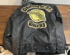 Vintage 90s Daytona To S.F Tour 1993 Leather Biker Zip Up Moto Jacket Large
