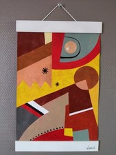 Abstract Painting - Rustina - Contemporary Art Wall Deco Geometry Kakemono