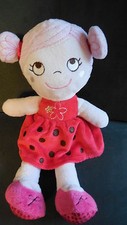 doudou peluche poupée fille coccinelle rose rouge à pois INFLUX CORA (2 dispo)