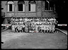 Antique Black and White Negative Photo Glass Plate 13x18cm Women Group