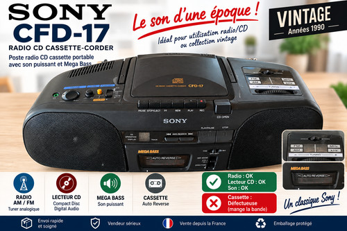 Sony cfd radio cassette - cfd-17,