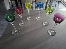 lot 6 grands verres à vin Rouge cristal taillé roemer Val ST Saint Lambert 19 Cm