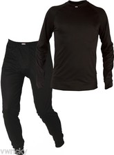 Hommes Noir sous-Pull Thermique Ensemble Respirant Ski Tailles Petit - 2XL