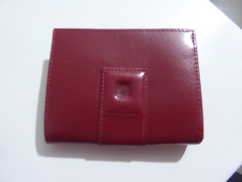 Porte monnaie cuir rouge - cuir,