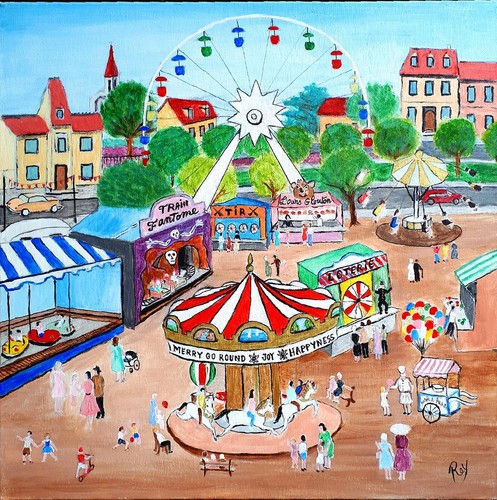 Fête foraine toile peinte - foraine,