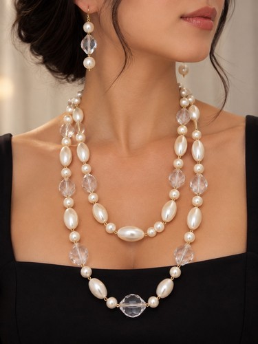 Collier sautoir double - , rang