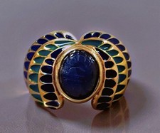Vintage bague Franklin Mint Jewel of the Nile Ring Gold over Sterling Egyptian
