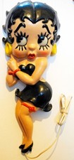 BETTY BOOP 2 figurines en pvc thermomoulées,montée en lampes 1984
