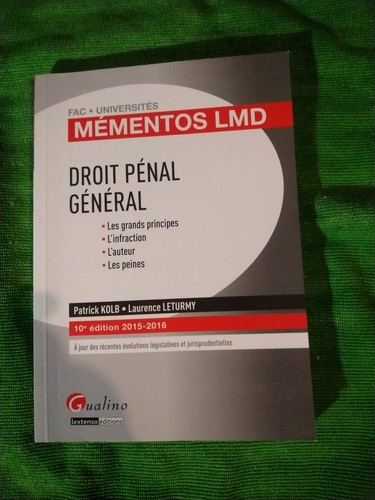 Livre droit pénal - livre, général