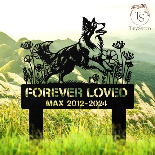 Custom border collie memorial - border,