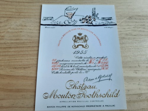 étiquette vin chateau mouton - étiquette,