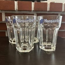 Hoegaarden Belgium Beer Half-Pint Glasses, 0.25 Liter Fill Line, Set/4 