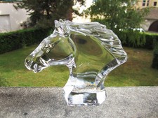 Stamped Baccarat Crystal Horse Head, Mint Condition.