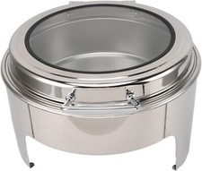 Chafing Dish Rond de 6 L avec Couvercle en Verre