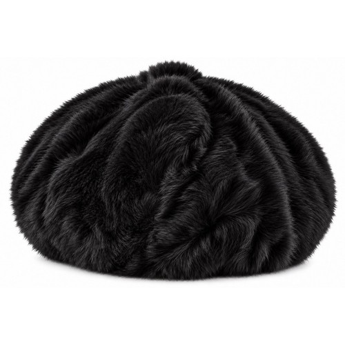 Béret fourrure femme noir - béret, –