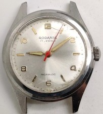 Vintage Rodania AS ST Cal. 1802/03 17 jewel SS wrist watch running 