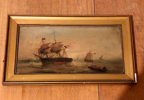 Ancien tableau peinture - , à