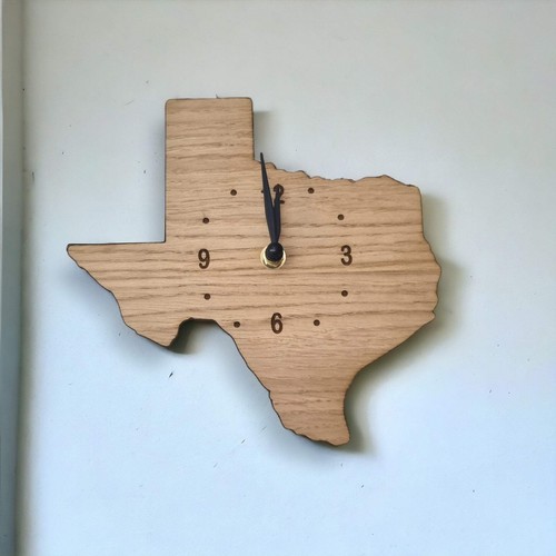 Carte horloge en bois - -,