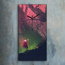 Horloge murale sur toile 30x60