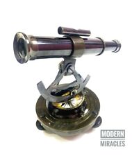 Ancien télescope nautique en laiton, boussole Alidade transit arpentage théod...