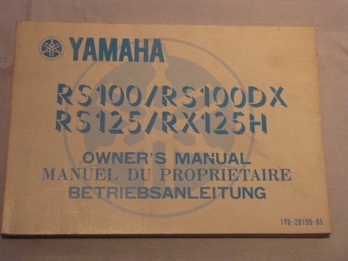 Yamaha rs100 rs125 1981 manuel - yamaha,