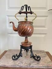 Ancien Samovar Théière Cafetière Cuivre Verseuse Eau Chaude Bouilloire Fer Forgé
