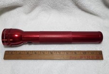 Mag-lite 3 D Cell LED Red Flashlight 12" TESTED, BATTERYS NOT INCLUDED 