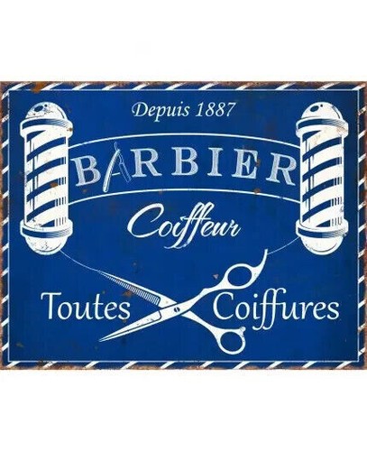 Plaque métal vintage - , barber
