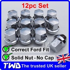 12x WHEEL NUTS - FORD FIESTA CHROME ALLOY MK4 MK5 MK6 MK7 MK8 (M12x1.5) [12N]
