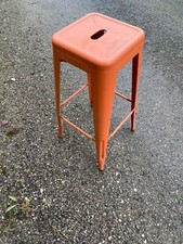 Tabouret Esprit Tolix lot de 8 pièces oranges 