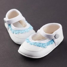 chaussure bleu 98mm poupée