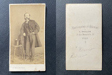 Daillon, Paris, Homme en pose, M. Winant, binder, circa 1870 CDV vintage album
