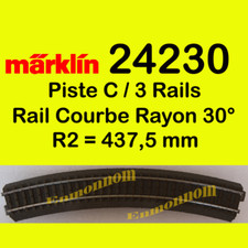 MARKLIN Rail 24230 courbe R2 = 434,5 mm - Rayon = 30 degrés voie C PARFAIT ETAT