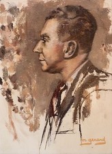 Maud GERARD (1915-2013) HsP 1949 33x24cm Portrait Ecole belge Expressionnisme