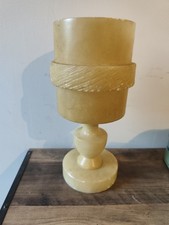 Pied De Lampe En Albâtre Ancien Vintage