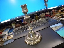 bougeoir à bulbe époque 18ème,Régence,bronze argenté,H 23cm