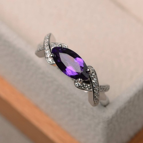 Bague améthyste violette - en,
