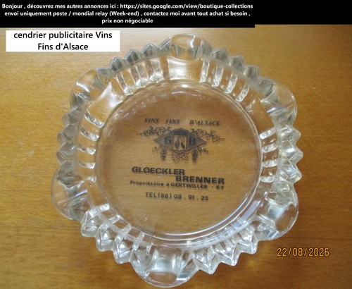 Cendrier verre vins - cendrier,