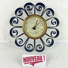 ➜METAL THERMOMETER BAROMETER old vintage aneroid weather instrument France