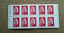 Carnet 10 timbres rouge