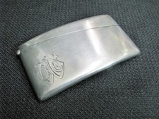 Late 19th Century Sterling Silver Curved Card Case With Gold Washed Interior