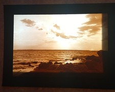 AUTOCHROME SOCIÉTÉ LUMIERE LYON Bord de mer  rare photographie unique 13x18cm